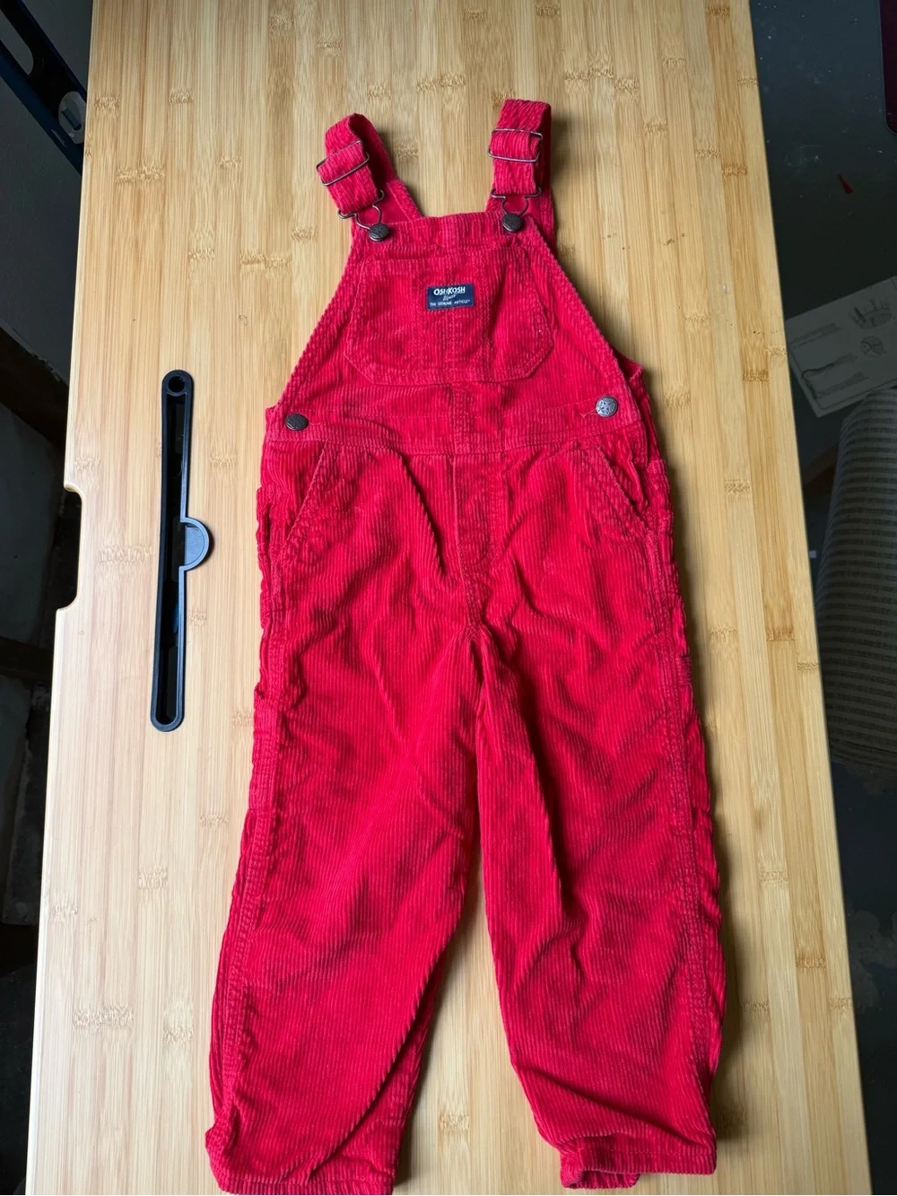 OshKosh B'gosh Bright Red Corduroy Kids Overalls